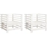 vidaXL Sedie da giardino 2 pezzi. Legno di pino massiccio bianco