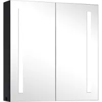 Syfax Armadietto Bagno con Specchio e LED 60x14x62 cm