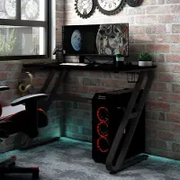 Prolenta Maison Exclusive - Scrivania da Gaming con Gambe a ZZ Nera 110x60x75 cm