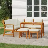 Prolenta Maison Exclusive - Set da Pranzo da Giardino 6pz con Cuscini Legno Massello Acacia