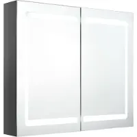 Syfax Mobiletto per specchio da bagno Grigio brillante