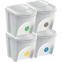 Keden Set Di 4 Bidoni Per Il Riciclaggio Sortibox 4x25l