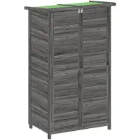 Syfax Rimessa da Giardino Grigia 83x57x140 cm Legno Massello di Pino