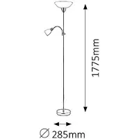 Rabalux Lampada da terra Diana in metallo plastica/ vetro cromo satinato/ bianco Ø28,5cm H:177,5cm con interruttore incorporato
