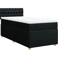 vidaXL Letto a molle con materasso in tessuto nero
