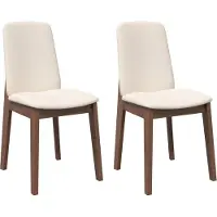 Syfax Sedie da Pranzo con Cuscini 2pz Marrone Legno Massello di Hevea