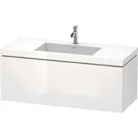 Duravit L-Cube c-bonded Ensemble suspendu, 1 tiroir, sans trop-plein, 1 trou pour robinet, 1200x500x480mm, LC6919O8585, LC6919O8585
