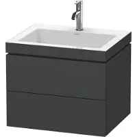 Duravit L-Cube c-bonded Ensemble suspendu, 2 tiroirs, sans trop-plein, 1 trou pour robinet, 600x500x480mm, LC6926O4949, LC6926O4949