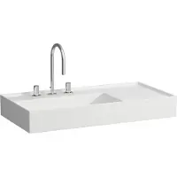 Laufen Kartell lavabo, 3 trous pour robinets, sans trop-plein, tablette à droite, 900x460mm, H8103387571581, H8103387571581