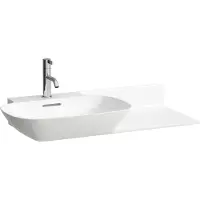 Laufen INO lavabo, 1 trou pour robinet, avec trop-plein, tablette céramique à droite, 900x450mm, H8133024001041, H8133024001041