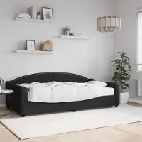 Prolenta Maison Exclusive - Divano letto con materasso nero 100x200 cm in tessuto