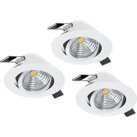 Eglo Faretto Ad Incasso Moderno Saliceto In Alluminio Bianco 3 Luci Led 6W 4000K
