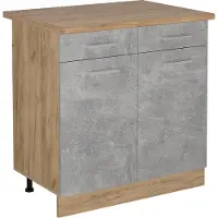 Vicco Mobiletto base per cucina R-Line Calcestruzzo 80 cm , PL Rovere, Model 53319