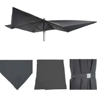 Mendler Copertura di ricambio per ombrellone MCW-A37, copertura per ombrellone, 3x3 m (Ø 4,24 m), poliestere ~ antracite