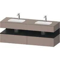 Duravit Collection One lavabo à encastrer avec meuble sous-vasque en console, 1600x550x600mm, niche en chêne noir, lavabos doubles, QA4797016430000, QA4797016430000