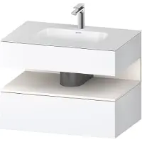Duravit Collection One lavabo à encastrer avec meuble sous-vasque en console, 800x550x600mm, niche blanc supermat, QA4785084180000, QA4785084180000