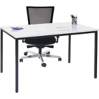 Generique Scrivania Braila, tavolo da conferenza tavolo da ufficio tavolo da seminario, 120x80cm MDF ~ bianco
