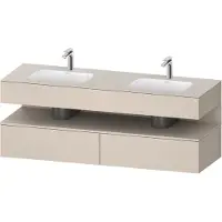 Duravit Collection One lavabo à encastrer avec meuble sous-vasque en console, 1600x550x600mm, niche Taupe Supermatt, lavabos doubles, QA4797083830000, QA4797083830000