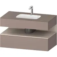 Duravit Collection One lavabo à encastrer avec meuble sous-vasque en console, 1000x550x600mm, niche Taupe Supermatt, QA4786083430010, QA4786083430010