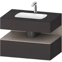 Duravit Collection One lavabo à encastrer avec meuble sous-vasque sur console, 800x550x600mm, niche basalte mat, QA4785043800010, QA4785043800010