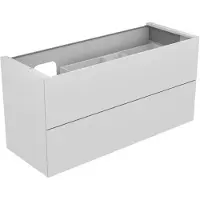 Keuco EDITION 11 Meuble sous-lavabo pour lavabos encastrables, 2 tiroirs à casseroles, position du lavabo à gauche, avec éclairage LED, 1400x700x535mm, 31268210100, 31268210100