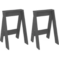 Syfax Sgabelli 2 pz grigio 40x40x60 cm in Legno Massello di Pino
