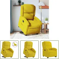 The Living Store Recliner con ausilio per l'appoggio elettrico in velluto giallo