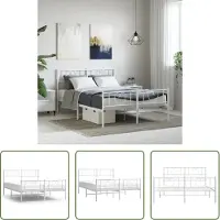 The Living Store Struttura letto con testiera e pediera in metallo bianco 160x200 cm