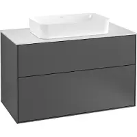 Villeroy & Boch Finion meuble sous lavabo, 2 tiroirs, 1000x603x501mm, Glass White Matt, F23100GK, F23100GK
