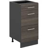 Vicco Mobiletto base per cucina R-Line Grigio nobile 40 cm con cassetti, senza piano di lavoro, Model 53456