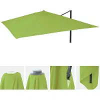 Mendler Copertura di ricambio per ombrellone da giardino HWC-A96, copertura per ombrellone, ricambio, 3x4 metri (diametro 5 metri), poliestere, colore verde chiaro