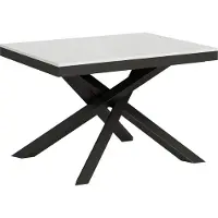 Itamoby - Tavolo allungabile 120/380x90 cm Volantis Evolution bianco frassino telaio e gambe antracite