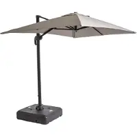 Oviala Ombrellone 2x3m Taupe 360° Inclinabile + Base con Ruote - Amalya