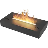 SOLOLED Bruciatore a bioetanolo inserto da appoggio nero opaco in inox 50cm