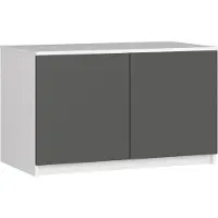 Akord Armadio sovrapposto S 90 cm bianco e grigio grafite 2 ante
