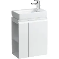 Laufen Pro S Set complet, lavabo, 1 trou de robinetterie à droite, incl. meuble bas, porte à droite, étagère à gauche, 690x480mm, H8629644631041, H8629644631041
