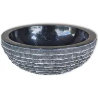 vidaXL Lavabo in marmo 40 cm nero