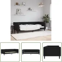 The Living Store Letto da giorno nero 90x200 cm in velluto