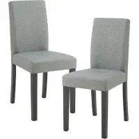 En.casa Sedia da pranzo 'Hamburg' set di 2 sedie imbottite gambe in legno tessile grigio chiaro