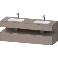 Duravit Collection One lavabo à encastrer avec meuble sous-vasque en console, 1600x550x600mm, niche basalte mat, lavabos doubles, QA4797043430010, QA4797043430010