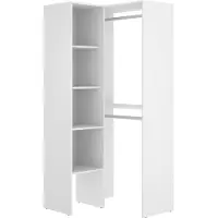 Dmora Guardaroba Grande Arpagone 88.4x185.5h cm Bianco, Appendiabiti 7 Vani