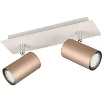 TRIO Lighting Faretto da soffitto Marley marrone/grigio chiaro 30 x 9 cm a 2 luci in metallo