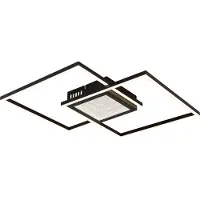 Globo Plafoniera LED Saunders, lunghezza 43 cm, nera, effetto 3D