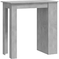 Syfax Tavolino da Bar con Portaoggetti Grigio Cemento 102x50x103,5 cm