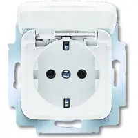 Busch-Jaeger 20 EUK-914 Presa di corrente con coperchio incernierato Balance SI bianco alpino