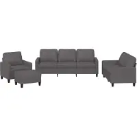 Syfax Set di Divani 4 pz con Cuscini Grigio in Pelle finta