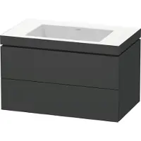 Duravit L-Cube c-bonded Ensemble suspendu, 2 tiroirs, sans trop-plein, sans trou pour robinetterie, 800x500x480mm, LC6927N4949, LC6927N4949