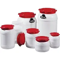 CurTec Deutschland Fusto a collo largo 6,4 l PE bianco con coperchio rosso - 7006-61-046