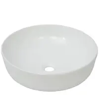 Syfax Lavandino Tondo in Vetroceramica Bianca 41,5x13,5 cm