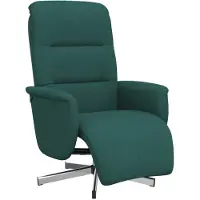 Syfax Poltrona Reclinabile con Poggiapiedi Verde Scuro in Tessuto
